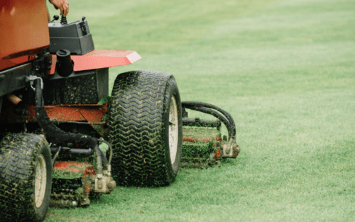 lawn mower on the course